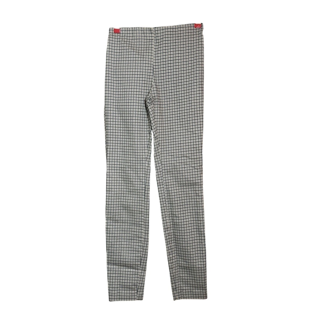 H&M Women's Pants Size 2 Small Plaid Houndstooth Check Slim Trousers